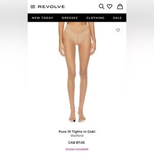 Wolford NWT Pure 10 Tights - Gobi size XS